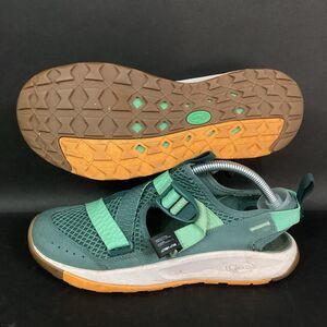 Chaco Odyssey Womens Sz 8 'Mallard Green' Mesh Closed Toe Sandals Buckle Slip-On